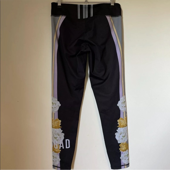 Ladies JAGGAD Leggings Activewear Black Floral Size L Large (12) Gym Coin Pocket - Picture 4 of 7